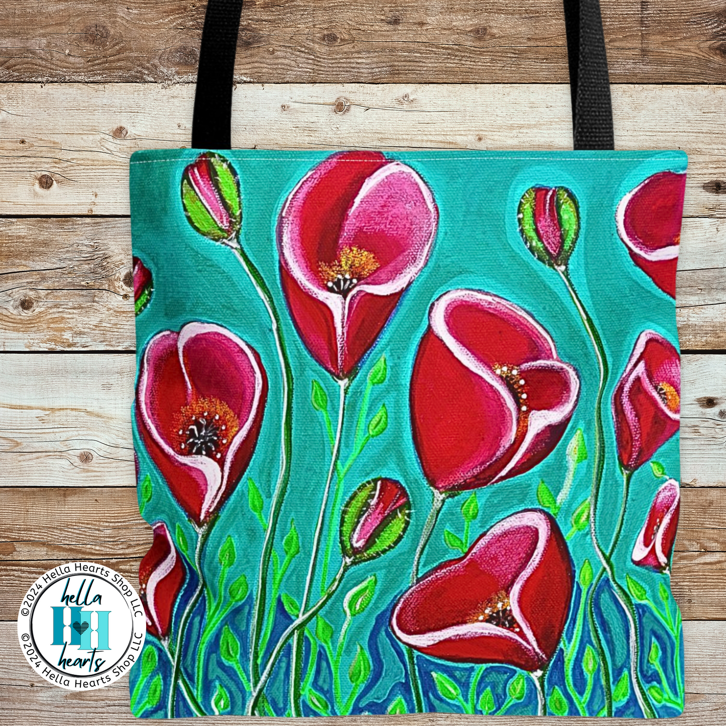 Poppies Tote Bag - Original Art, Poppies from Mama Mosaic Artworks - 3 Sizes