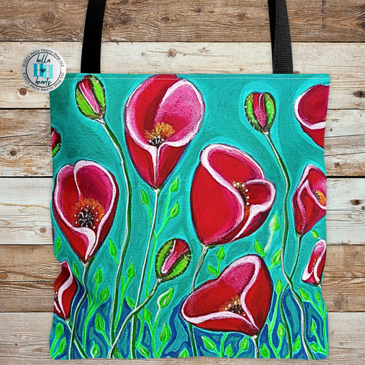Poppies Tote Bag - Original Art, Poppies from Mama Mosaic Artworks - 3 Sizes