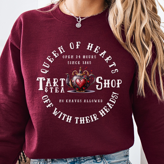 Alice in Wonderland Unisex Sweatshirt - Queen of Hearts Tart and Tea Shop