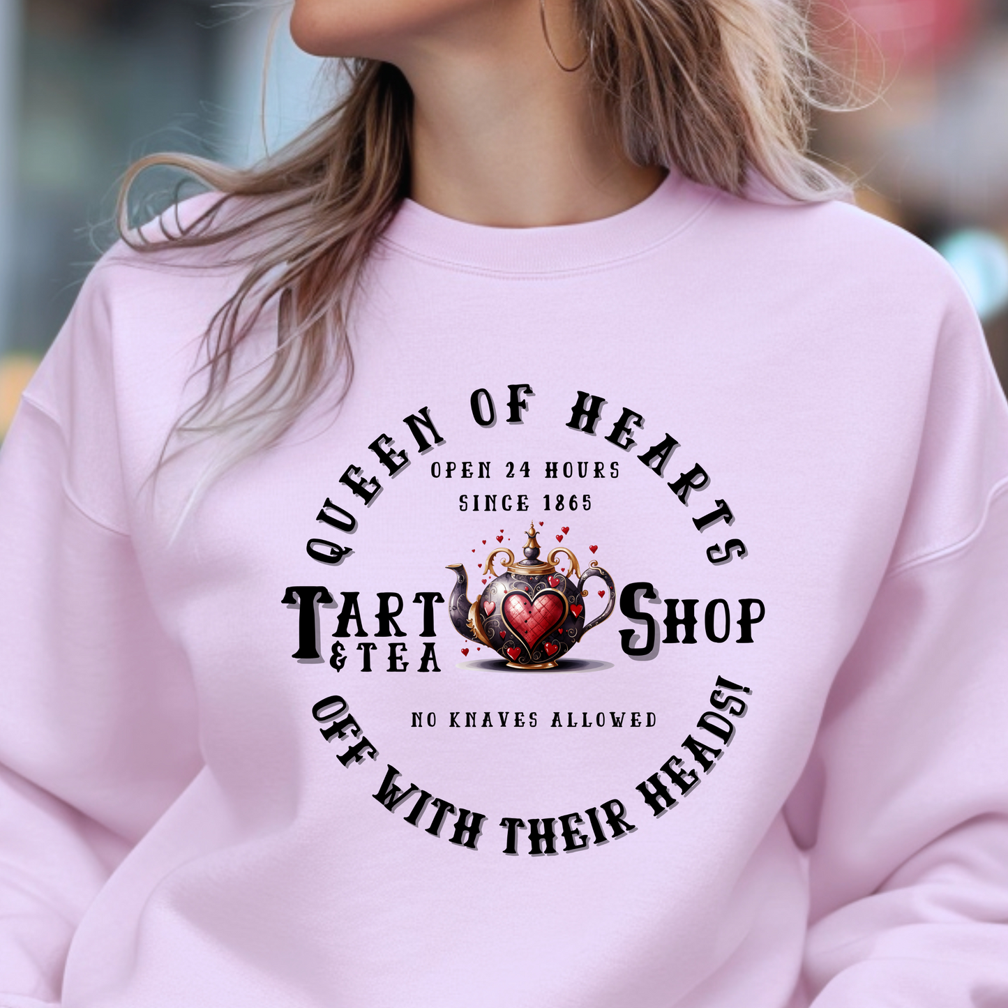 Alice in Wonderland Unisex Sweatshirt - Queen of Hearts Tart and Tea Shop