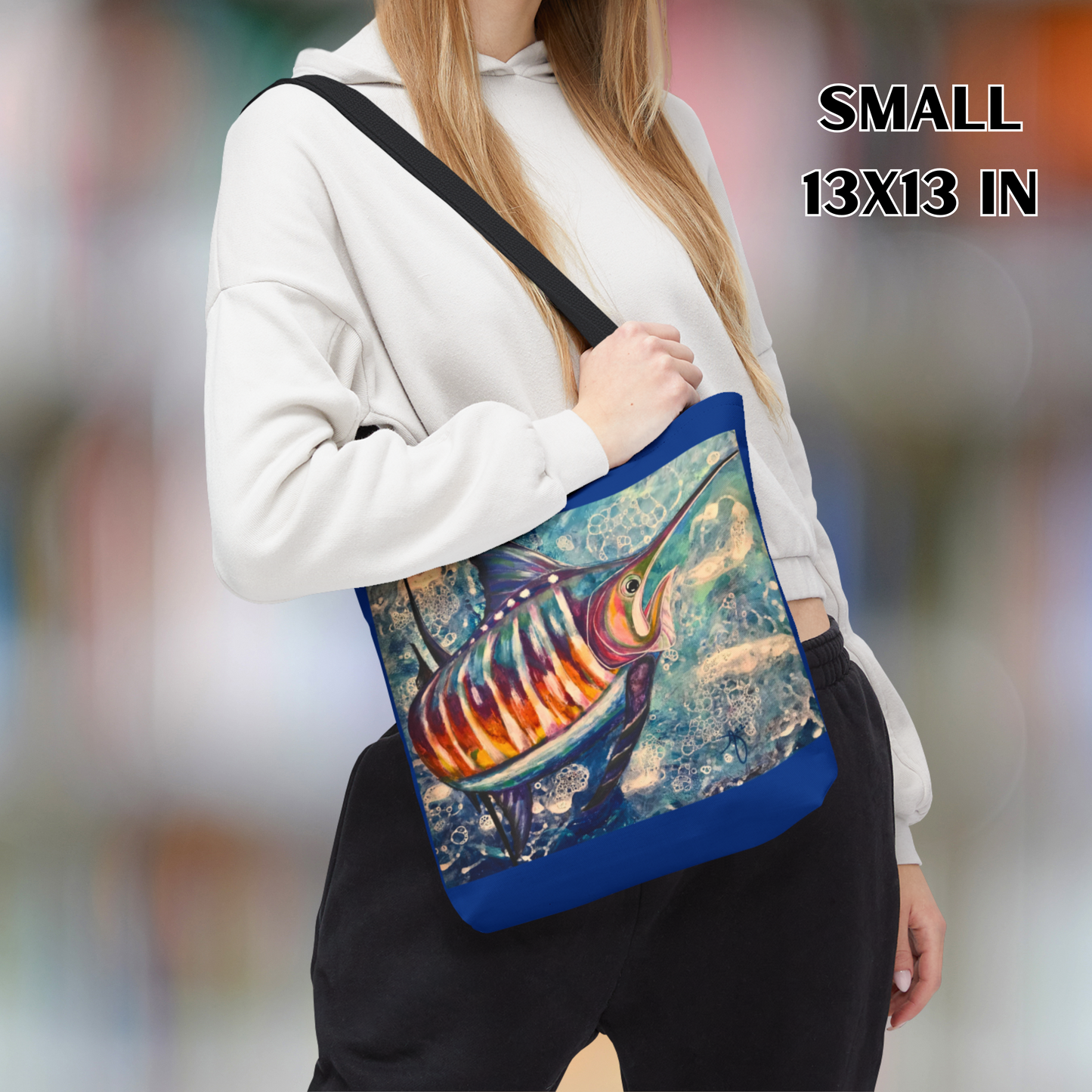Sailfish Tote Bag -  Original Art, Portrait of a Sailfish by Mama Mosaic Artworks - 3 Sizes