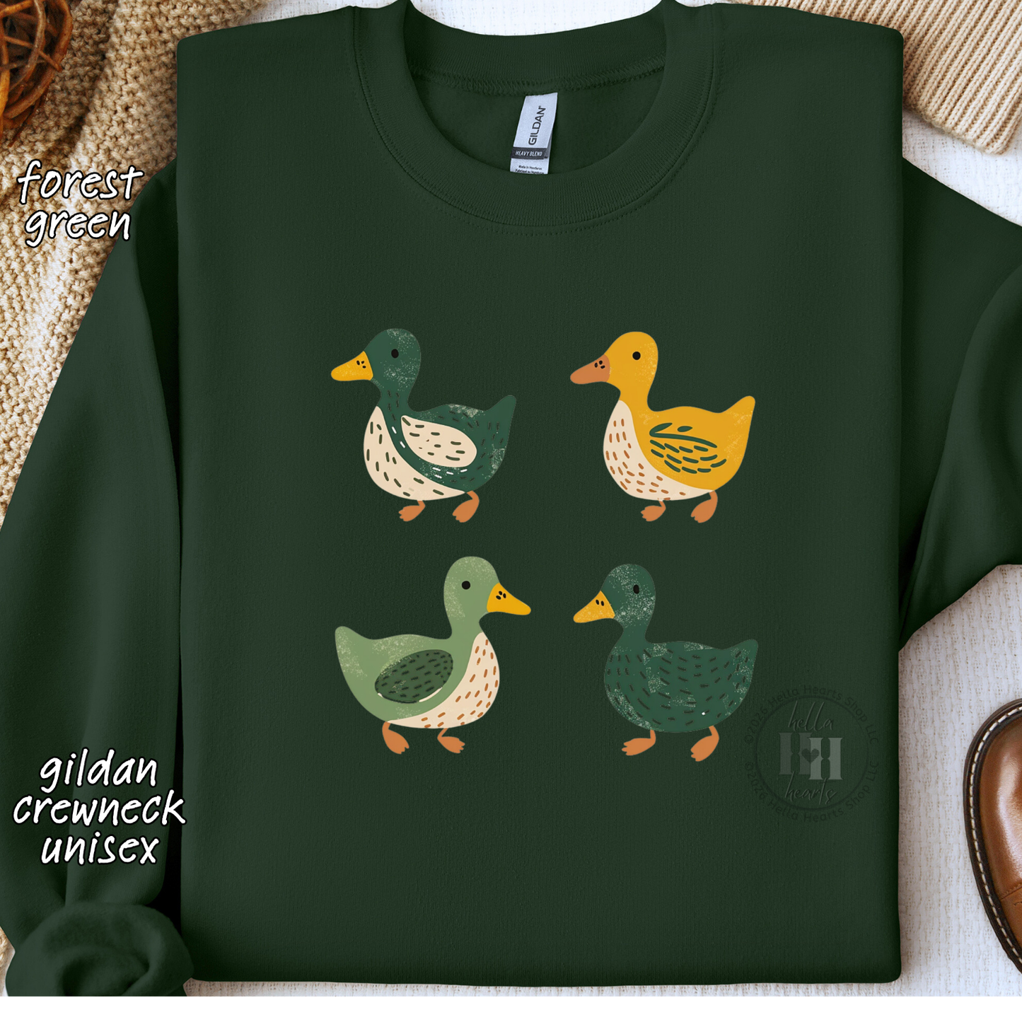 Ducks Sweatshirt or Hoodie - Eugene Oregon, Folk Art, Retro Duck Lover