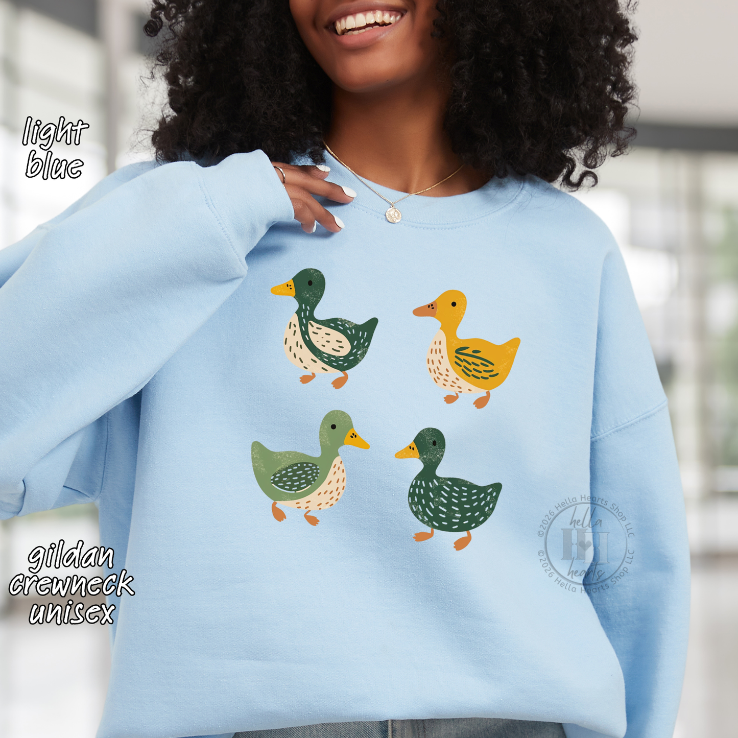Ducks Sweatshirt or Hoodie - Eugene Oregon, Folk Art, Retro Duck Lover