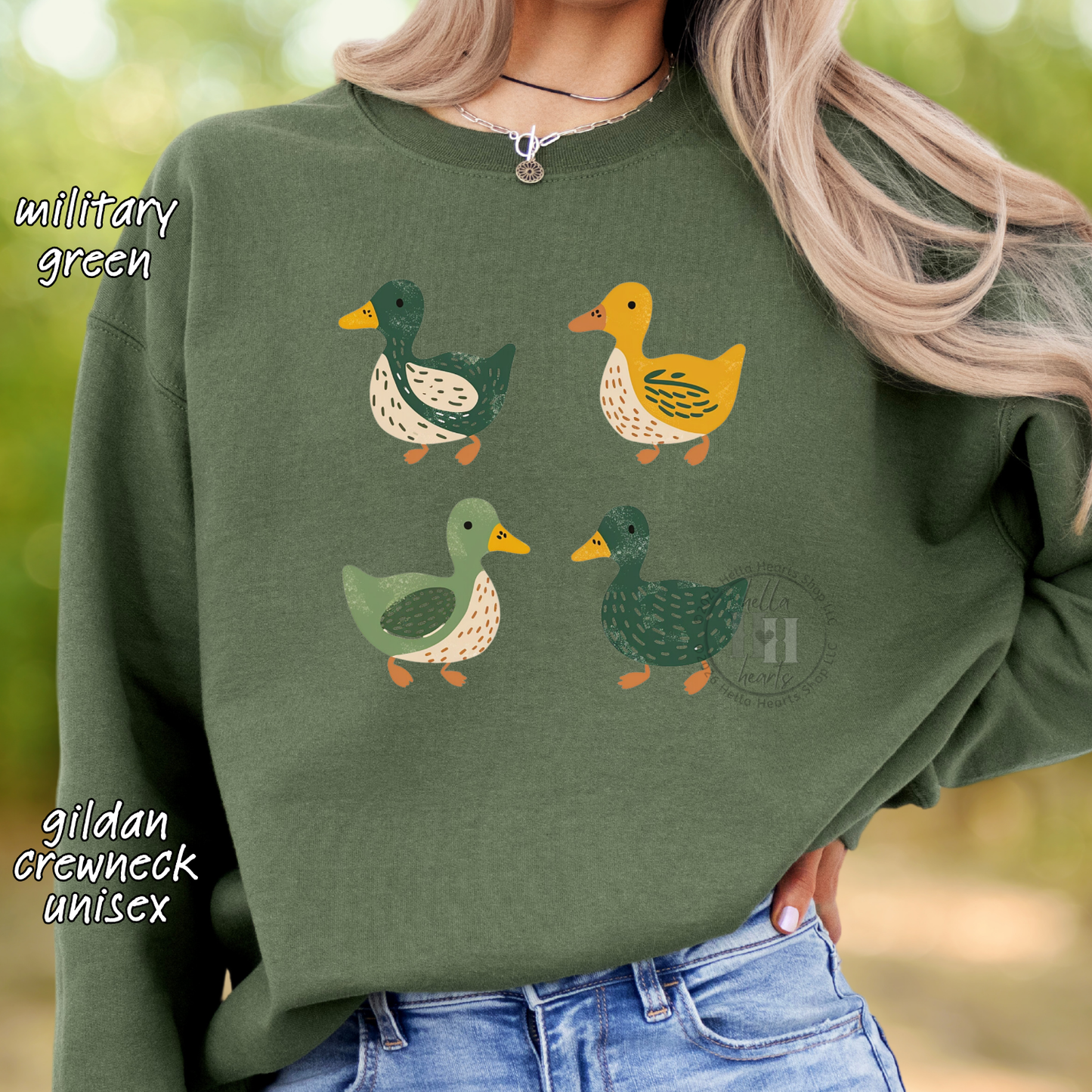 Ducks Sweatshirt or Hoodie - Eugene Oregon, Folk Art, Retro Duck Lover
