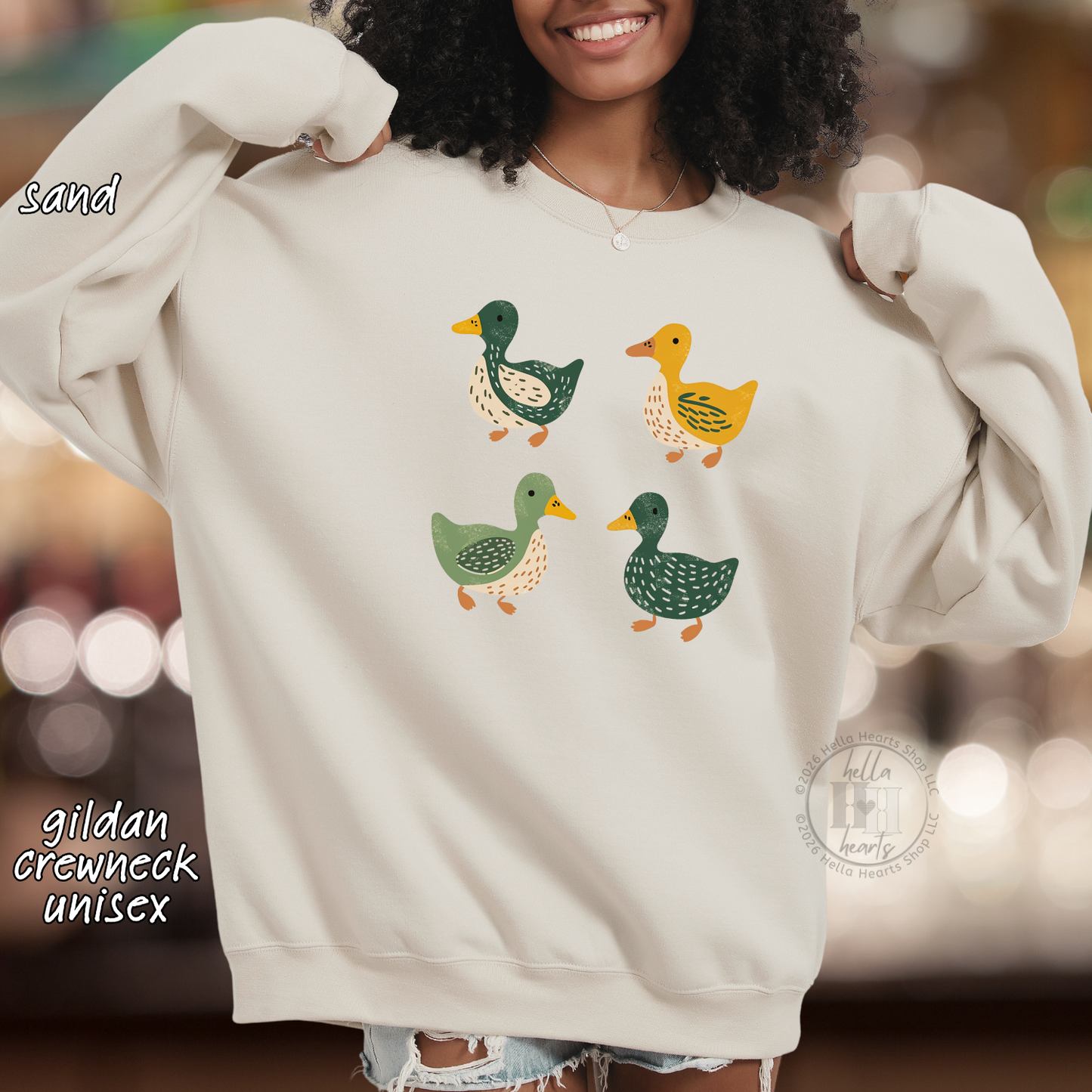 Ducks Sweatshirt or Hoodie - Eugene Oregon, Folk Art, Retro Duck Lover