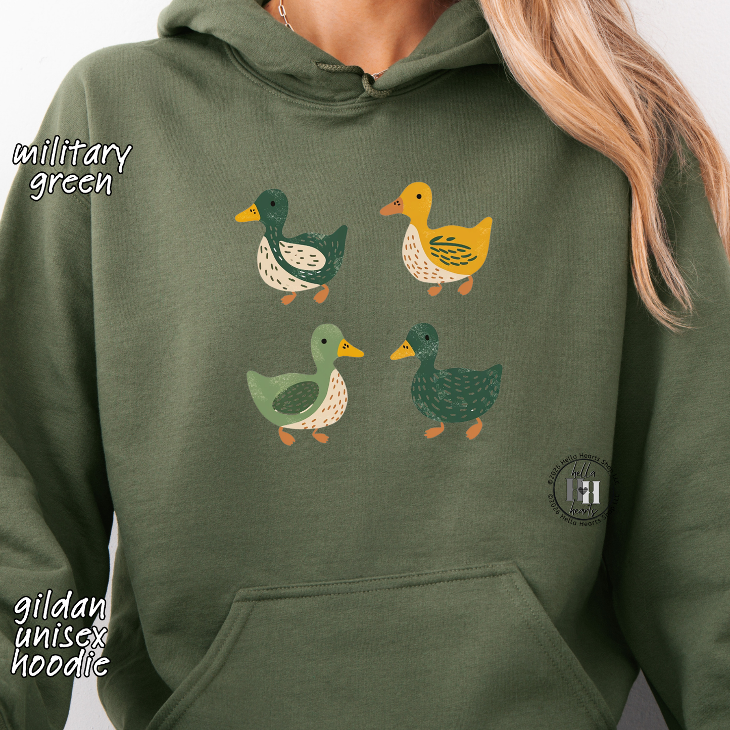 Ducks Sweatshirt or Hoodie - Eugene Oregon, Folk Art, Retro Duck Lover