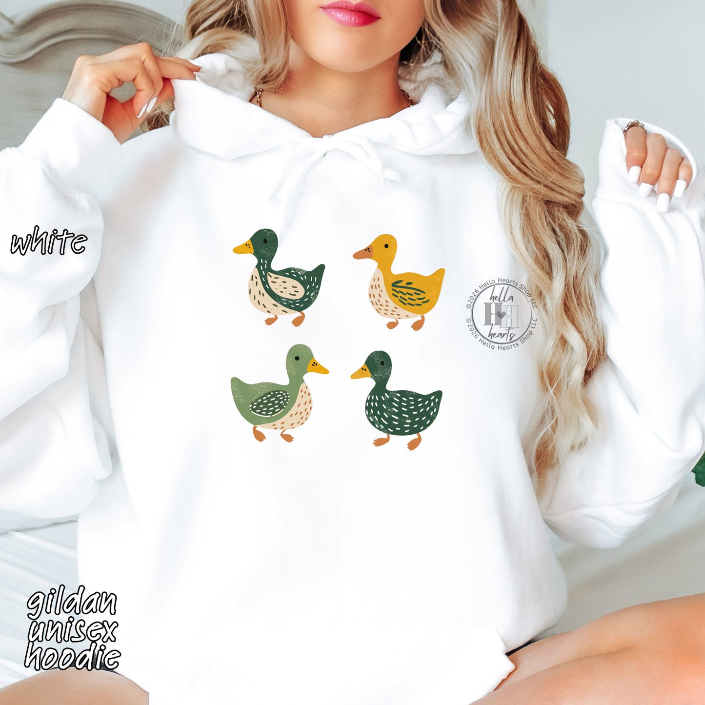 Ducks Sweatshirt or Hoodie - Eugene Oregon, Folk Art, Retro Duck Lover