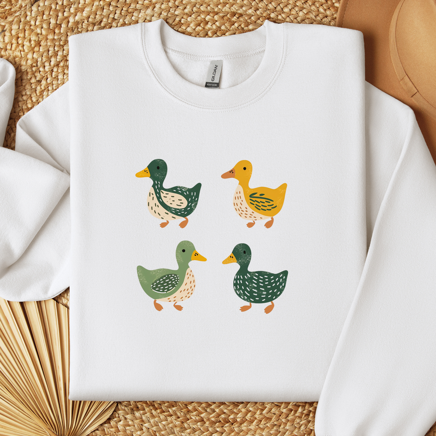 Ducks Sweatshirt - Eugene Oregon Folk Art Retro Duck Lover