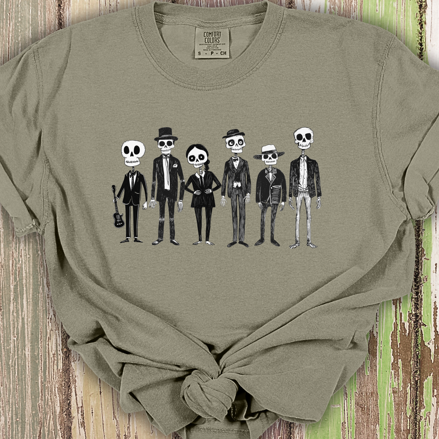 Spooky Skeleton Family TShirt - Comfort Colors Unisex Crew