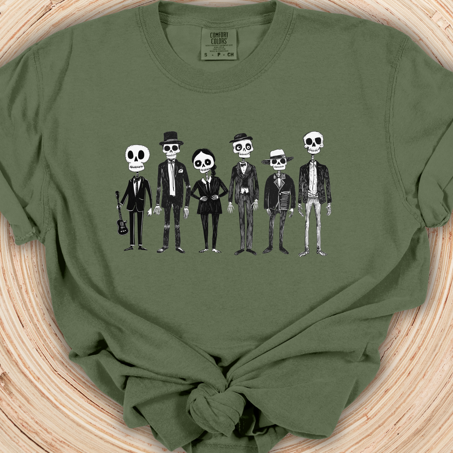 Spooky Skeleton Family TShirt - Comfort Colors Unisex Crew