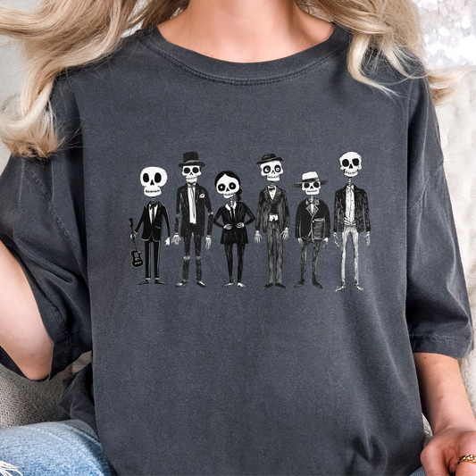 Spooky Skeleton Family TShirt - Comfort Colors Unisex Crew