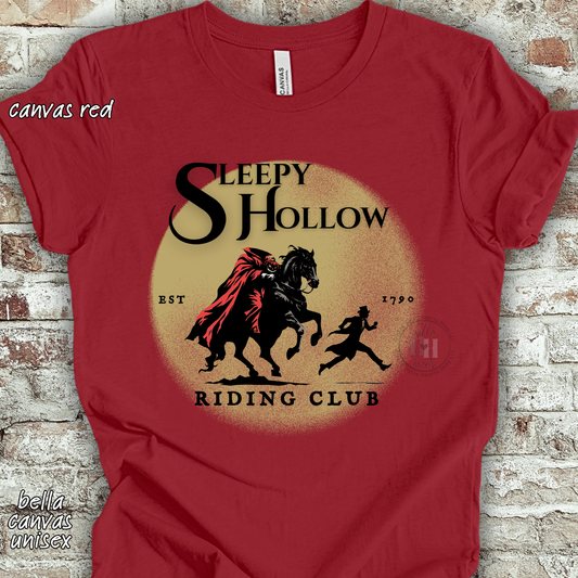Sleepy Hollow Riding Club Shirt: Headless Horseman, Spooky Halloween Tshirt