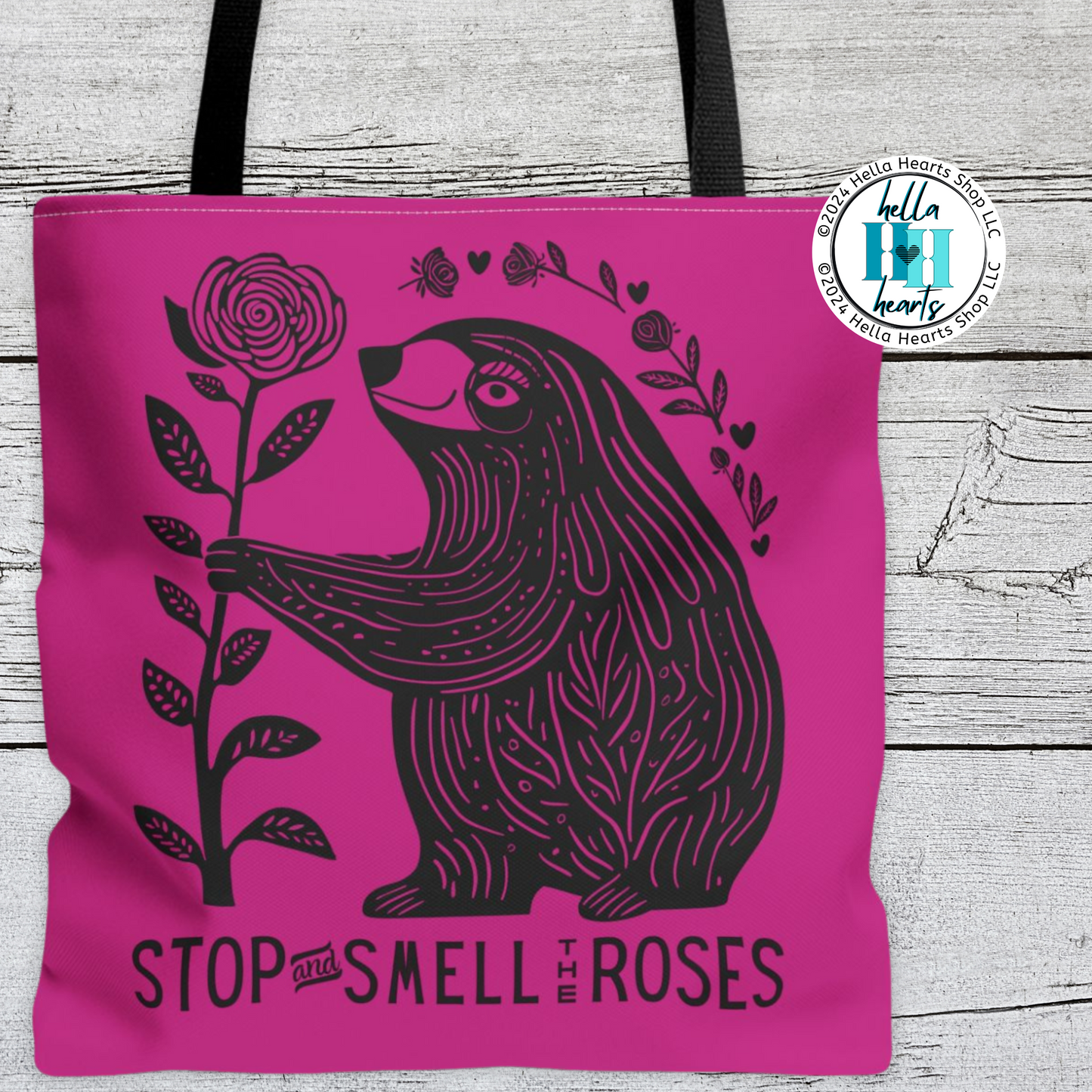 Sloth Tote Bag - Stop and Smell the Roses - Water Resistant Tote- 3 Sizes