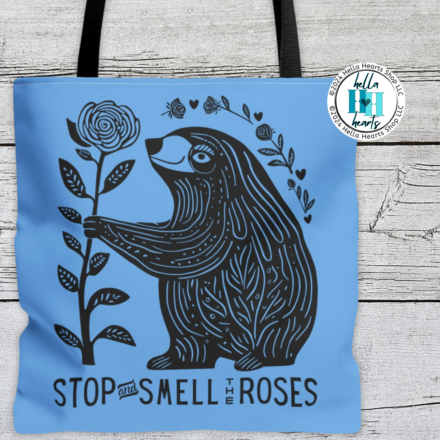 Sloth Tote Bag - Stop and Smell the Roses - Water Resistant Tote- 3 Sizes