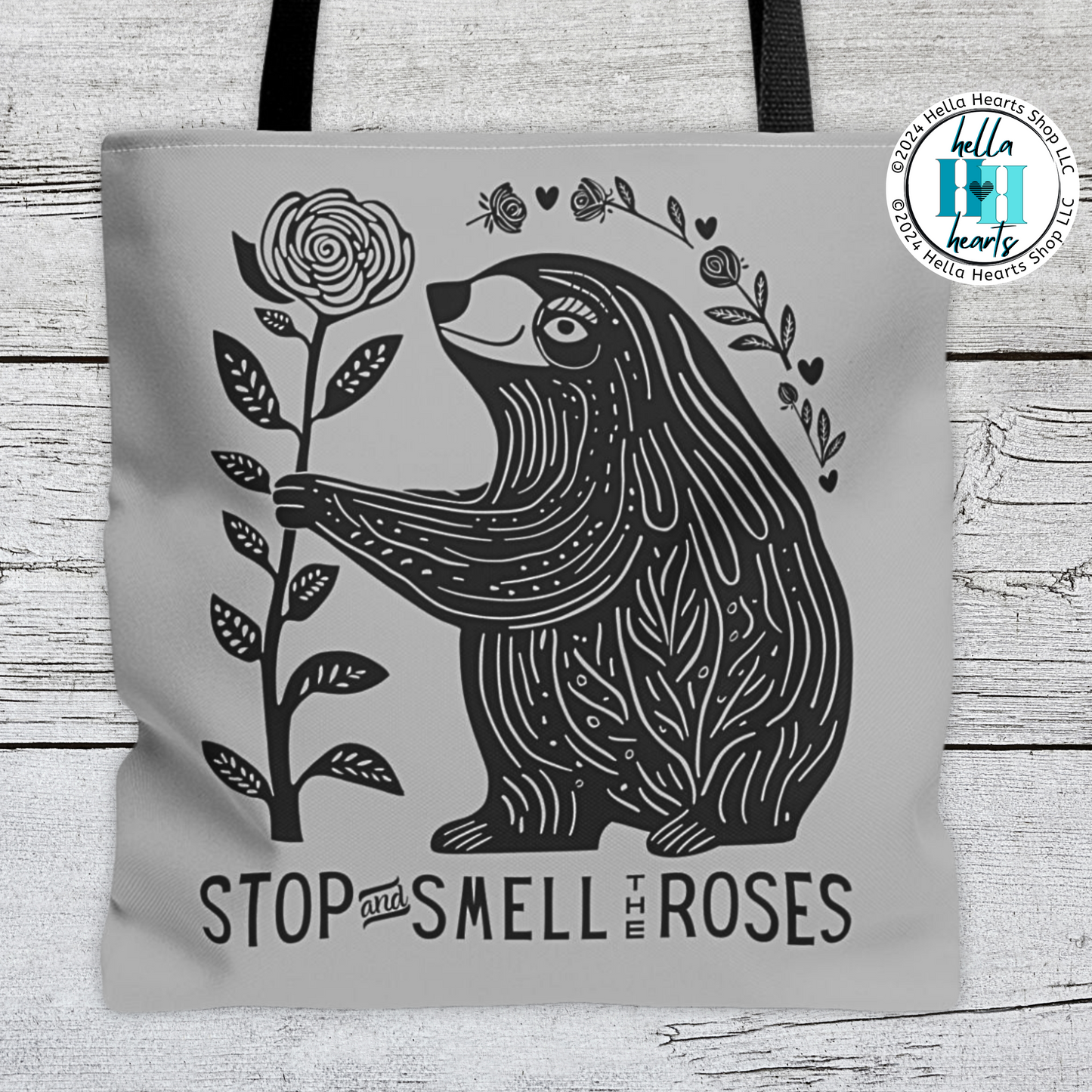 Sloth Tote Bag - Stop and Smell the Roses - Water Resistant Tote- 3 Sizes