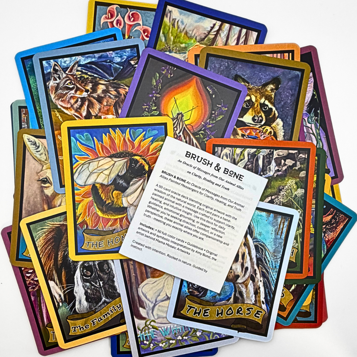 Brush and Bone Oracle Deck: 50 cards of hand-painted art and insight, by artist Amy Bond