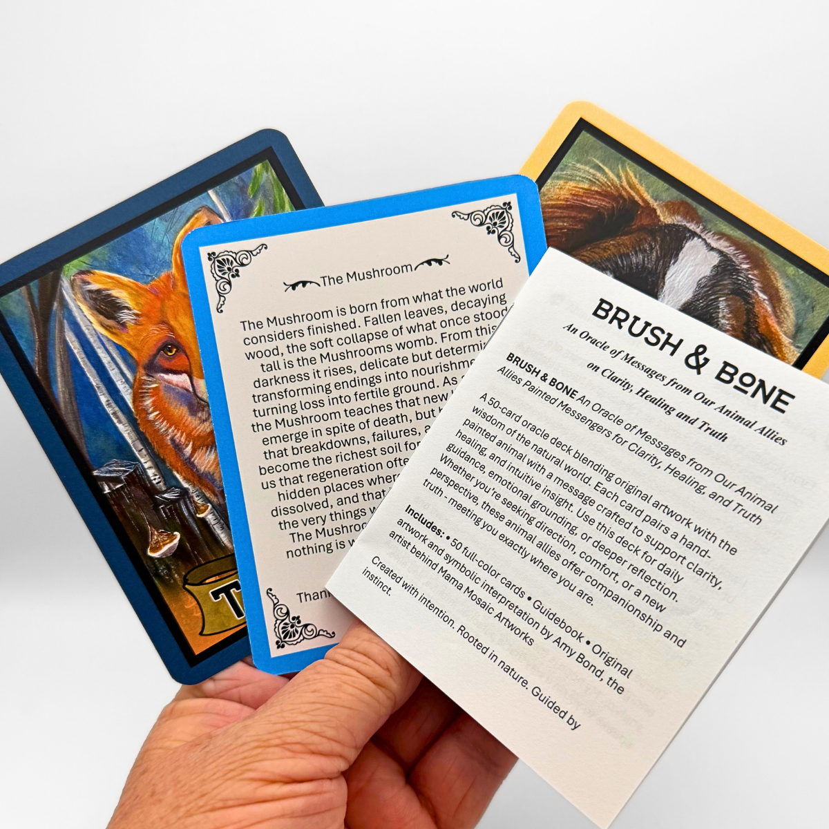 Brush and Bone Oracle Deck: 50 cards of hand-painted art and insight, by artist Amy Bond