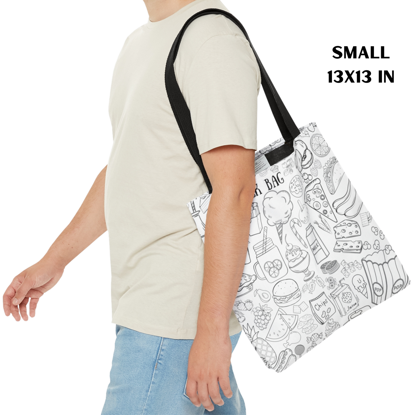 Snacks Tote Bag - Road Trip Bag - Water Resistant Tote - 3 Sizes