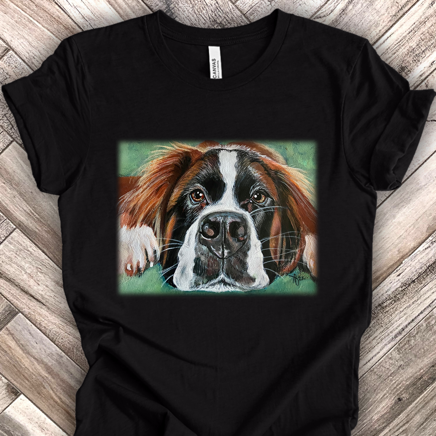 Saint Bernard Unisex TShirt - Portrait of Saint Bernard from Mama Mosaic Artworks