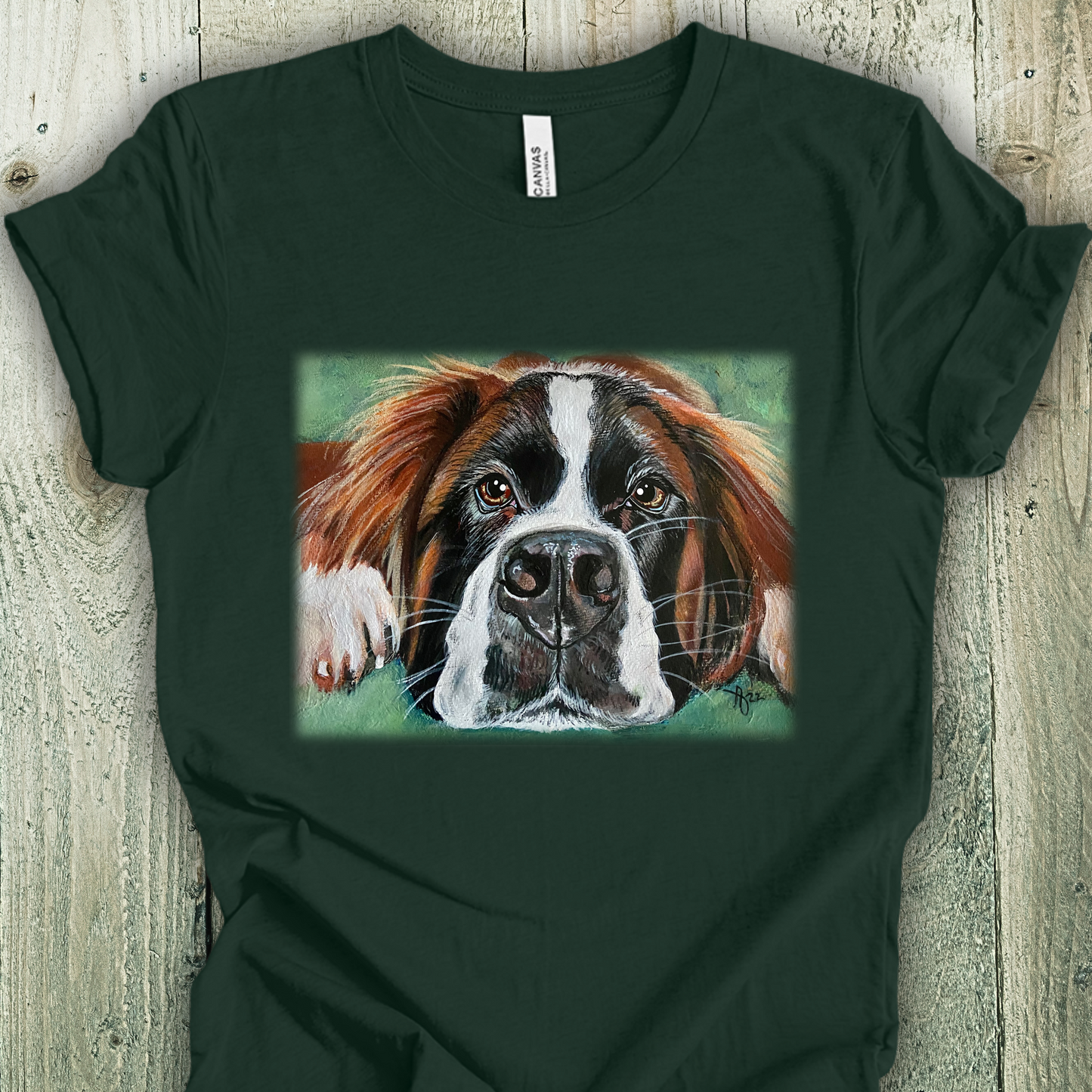 Saint Bernard Unisex TShirt - Portrait of Saint Bernard from Mama Mosaic Artworks