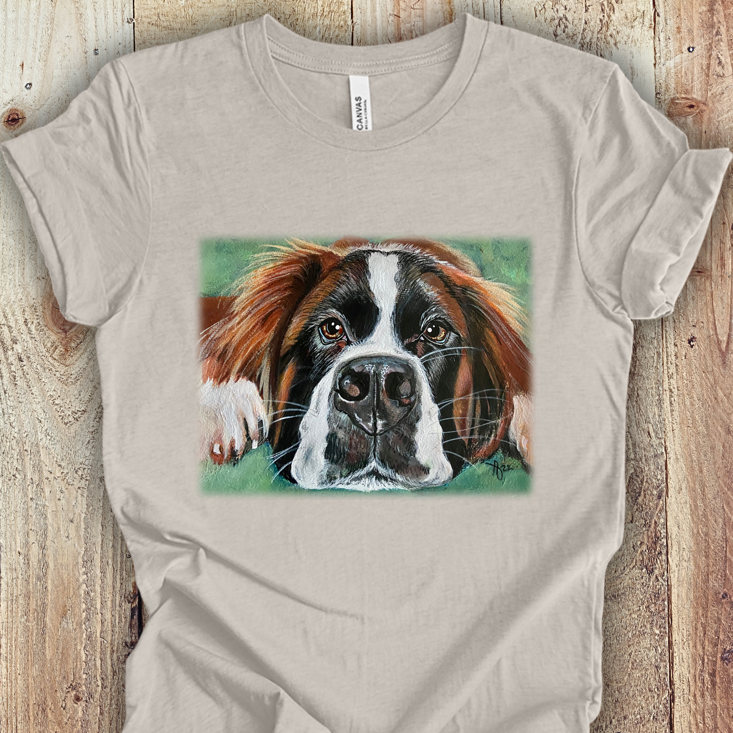 Saint Bernard Unisex TShirt - Portrait of Saint Bernard from Mama Mosaic Artworks