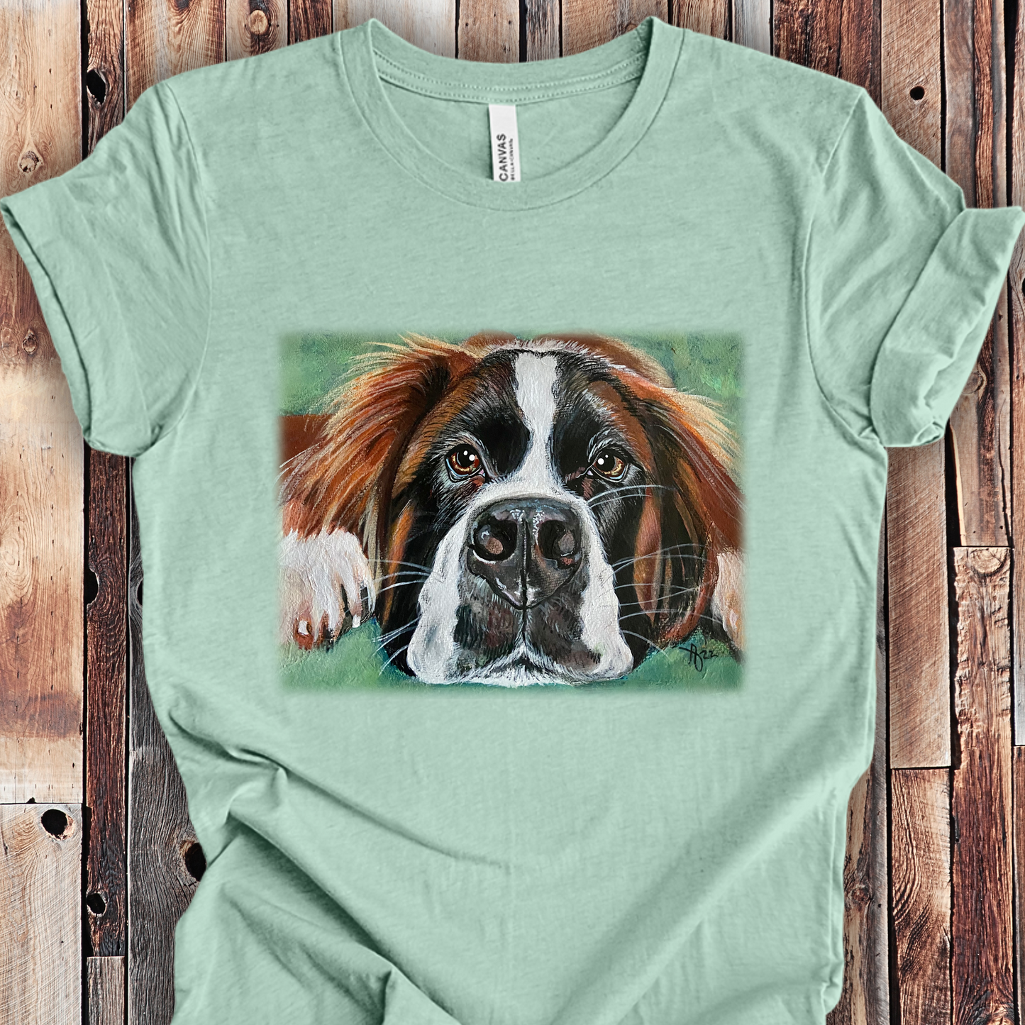 Saint Bernard Unisex TShirt - Portrait of Saint Bernard from Mama Mosaic Artworks
