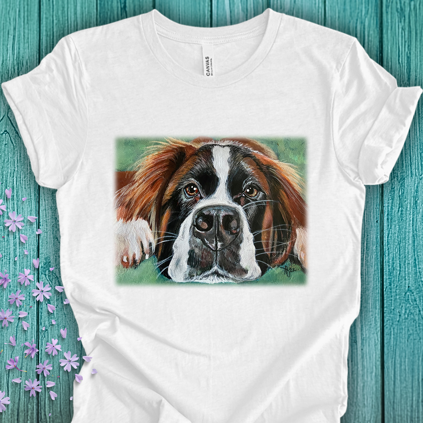 Saint Bernard Unisex TShirt - Portrait of Saint Bernard from Mama Mosaic Artworks