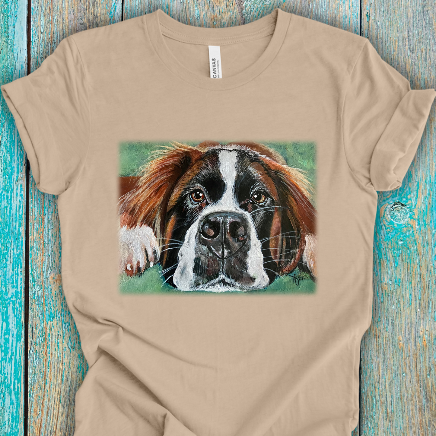 Saint Bernard Unisex TShirt - Portrait of Saint Bernard from Mama Mosaic Artworks