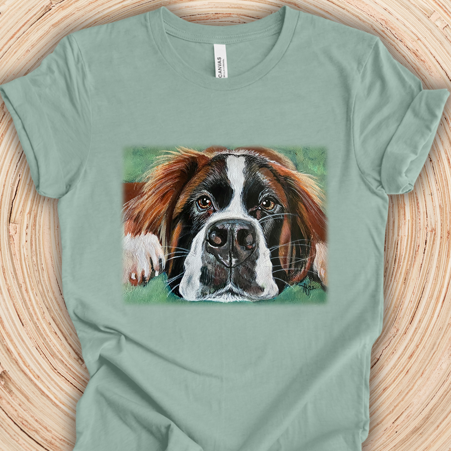 Saint Bernard Unisex TShirt - Portrait of Saint Bernard from Mama Mosaic Artworks