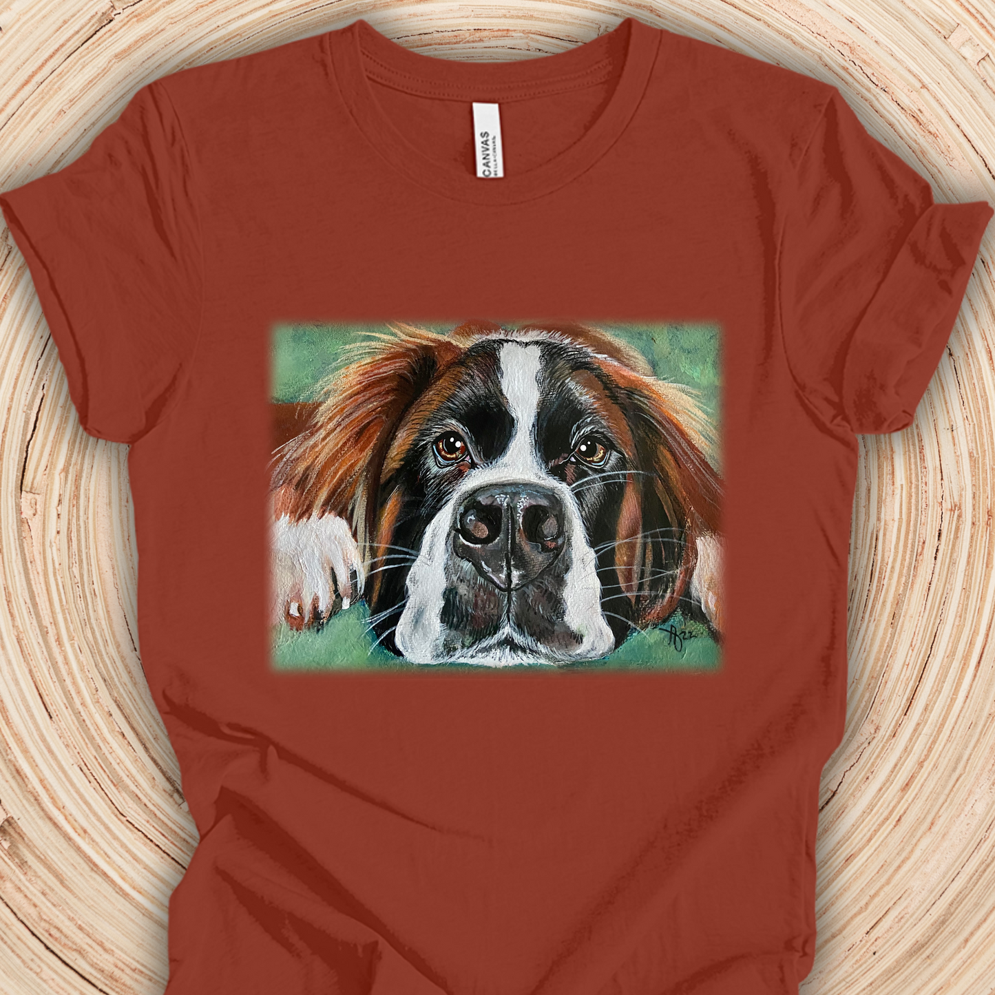 Saint Bernard Unisex TShirt - Portrait of Saint Bernard from Mama Mosaic Artworks