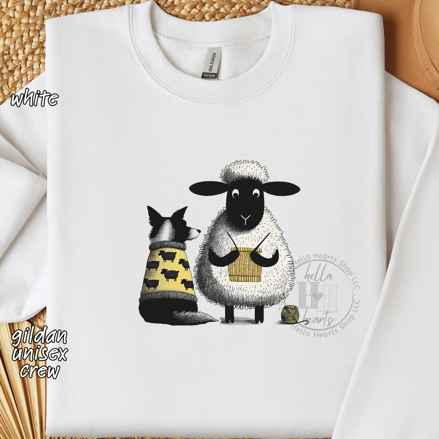 Border Collie and Knitting Sheep Sweatshirt or Hoodie