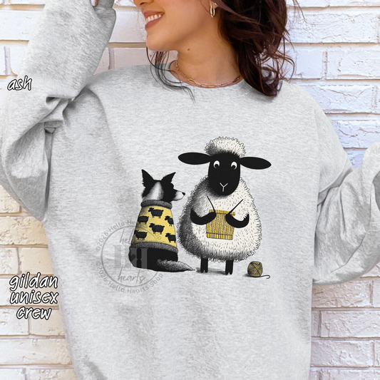 Border Collie and Knitting Sheep Sweatshirt or Hoodie