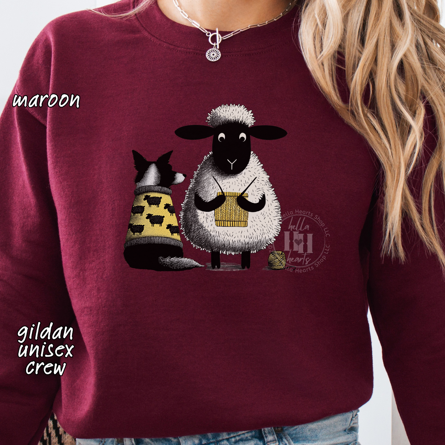 Border Collie and Knitting Sheep Sweatshirt or Hoodie