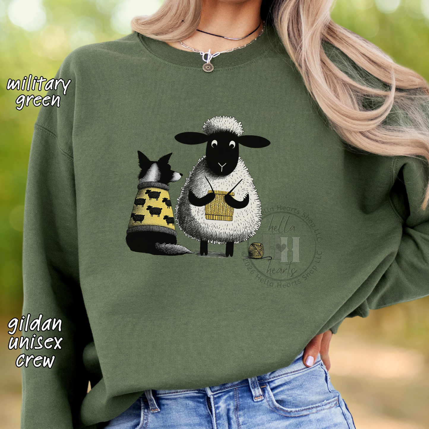 Border Collie and Knitting Sheep Sweatshirt or Hoodie