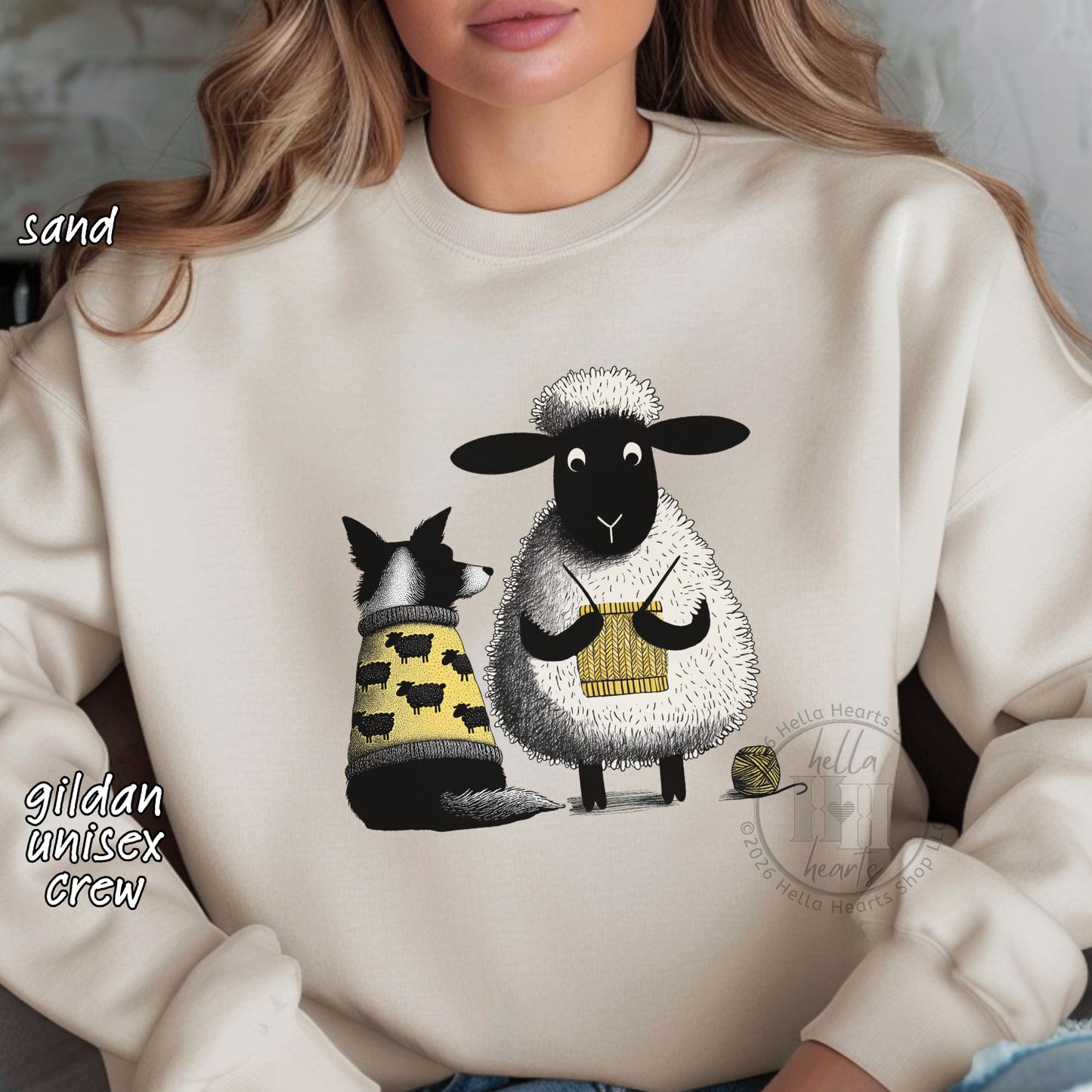 Border Collie and Knitting Sheep Sweatshirt or Hoodie