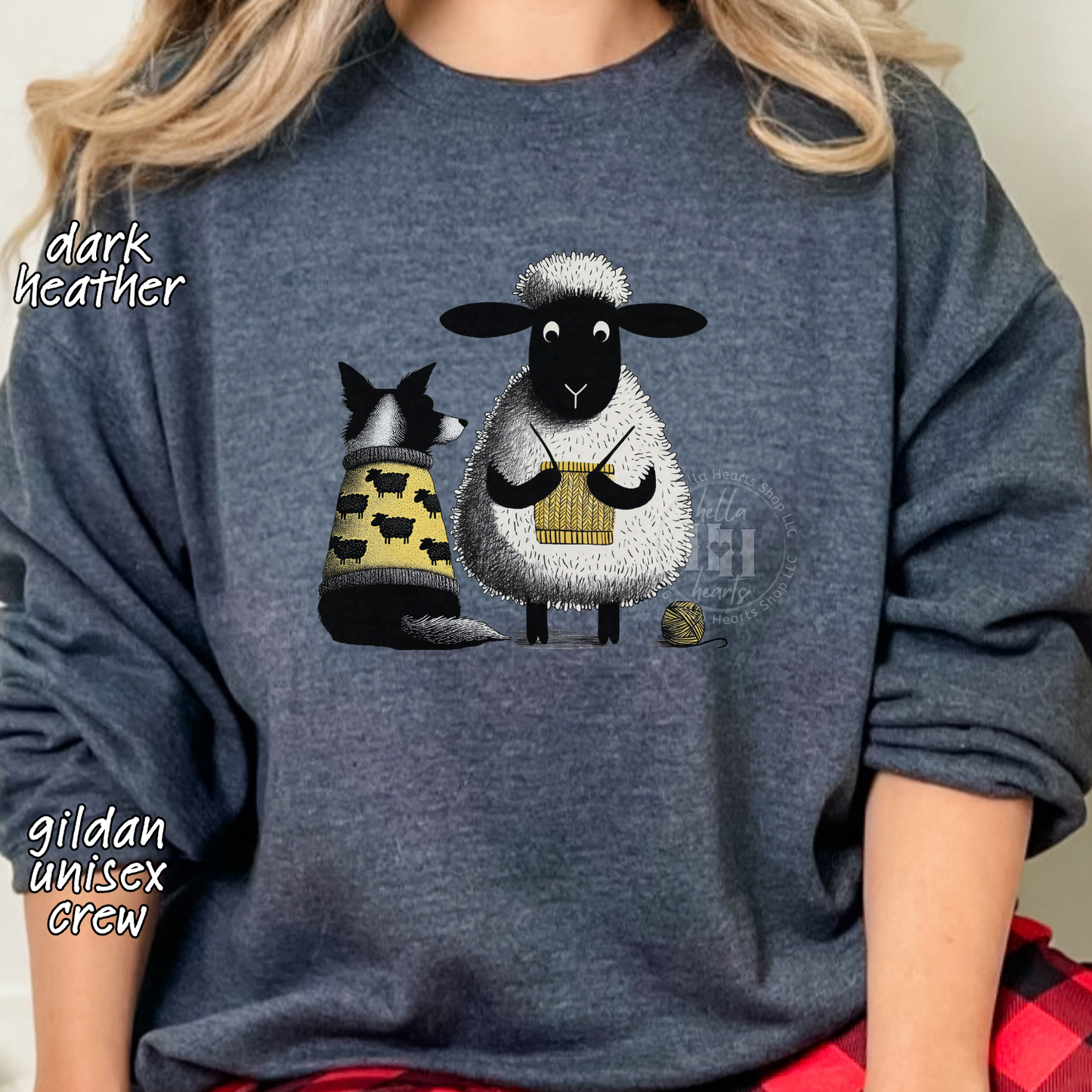 Border Collie and Knitting Sheep Sweatshirt or Hoodie
