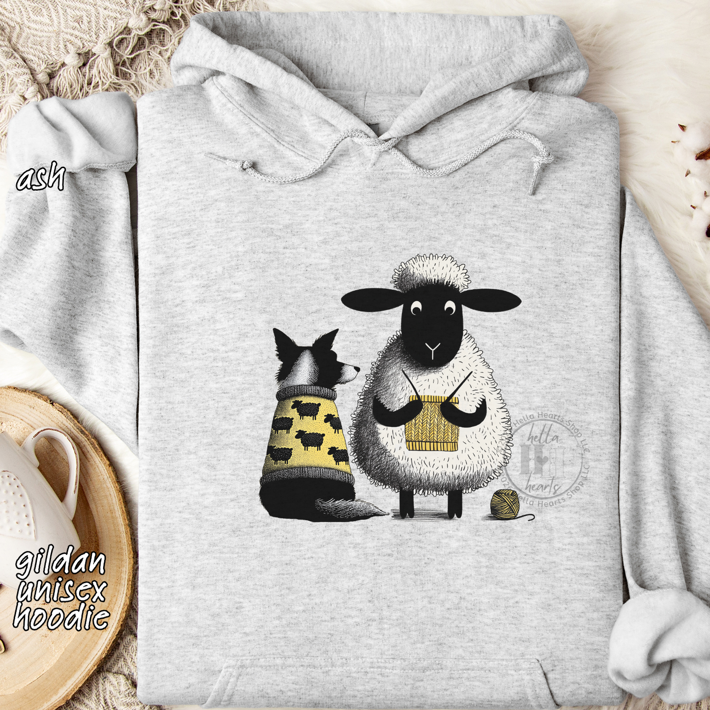 Border Collie and Knitting Sheep Sweatshirt or Hoodie