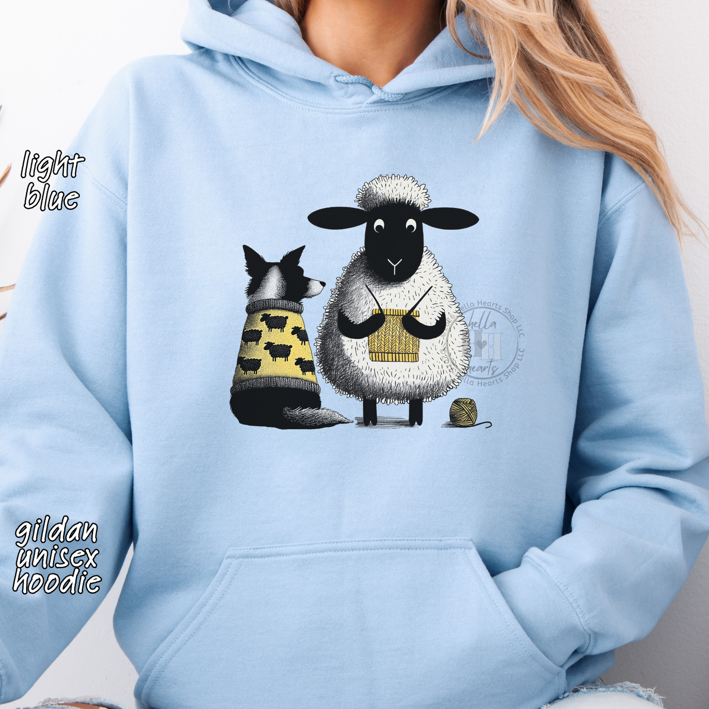Border Collie and Knitting Sheep Sweatshirt or Hoodie