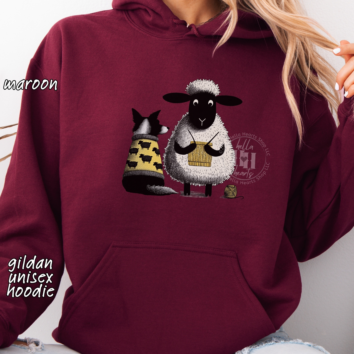 Border Collie and Knitting Sheep Sweatshirt or Hoodie