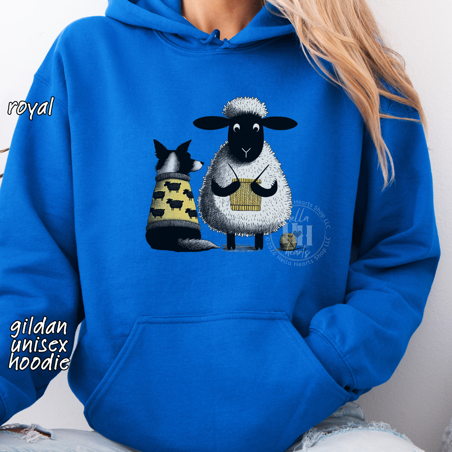 Border Collie and Knitting Sheep Sweatshirt or Hoodie