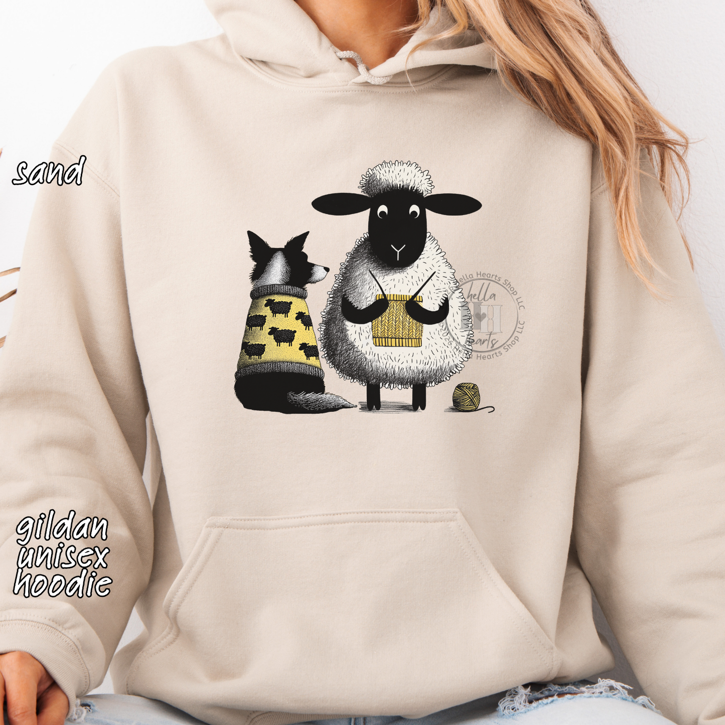 Border Collie and Knitting Sheep Sweatshirt or Hoodie