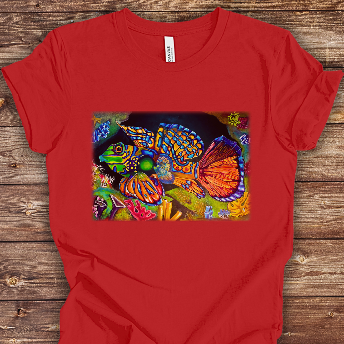 Tropical Fish Unisex TShirt - Portrait of Mandarin Goby from Mama Mosaic Artworks