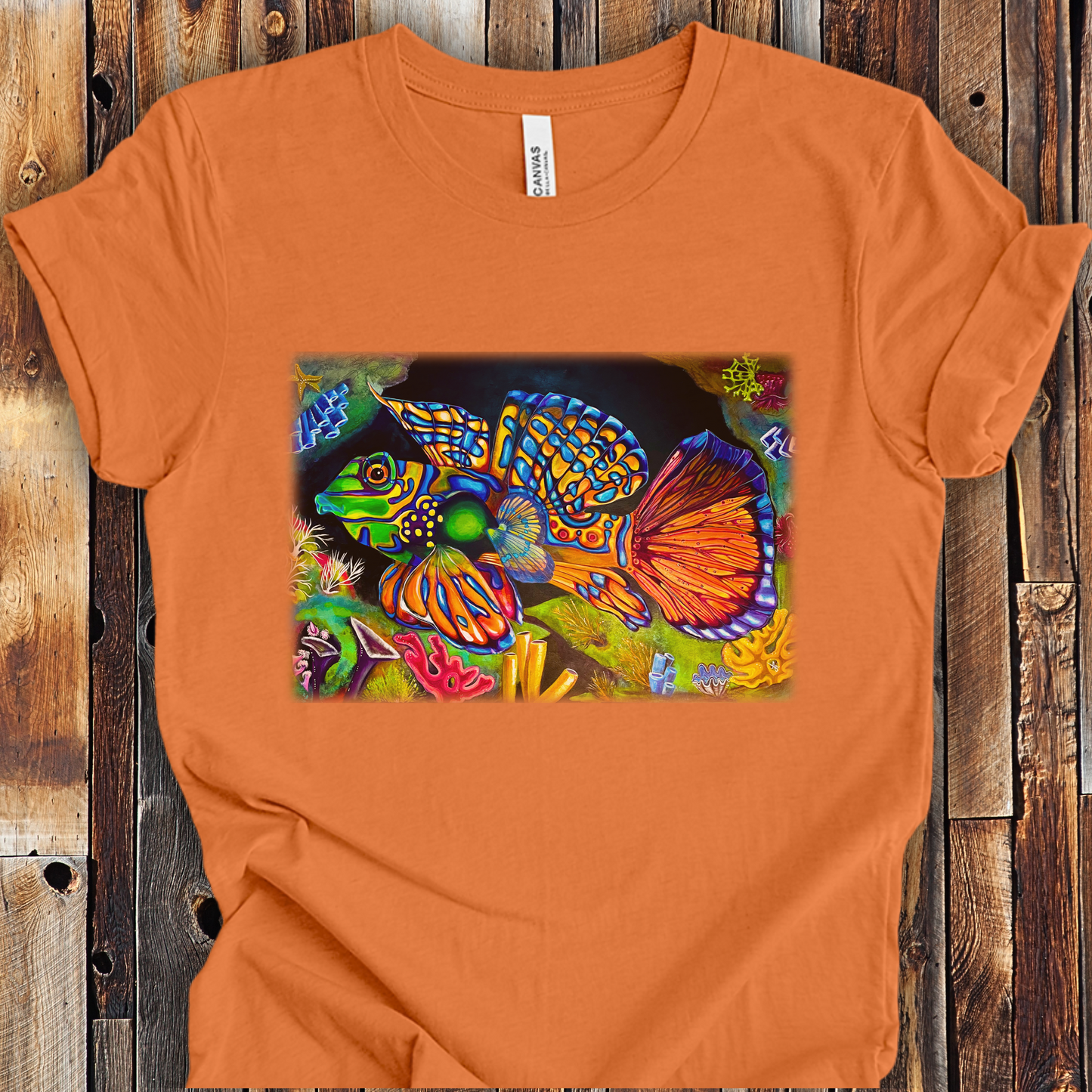 Tropical Fish Unisex TShirt - Portrait of Mandarin Goby from Mama Mosaic Artworks