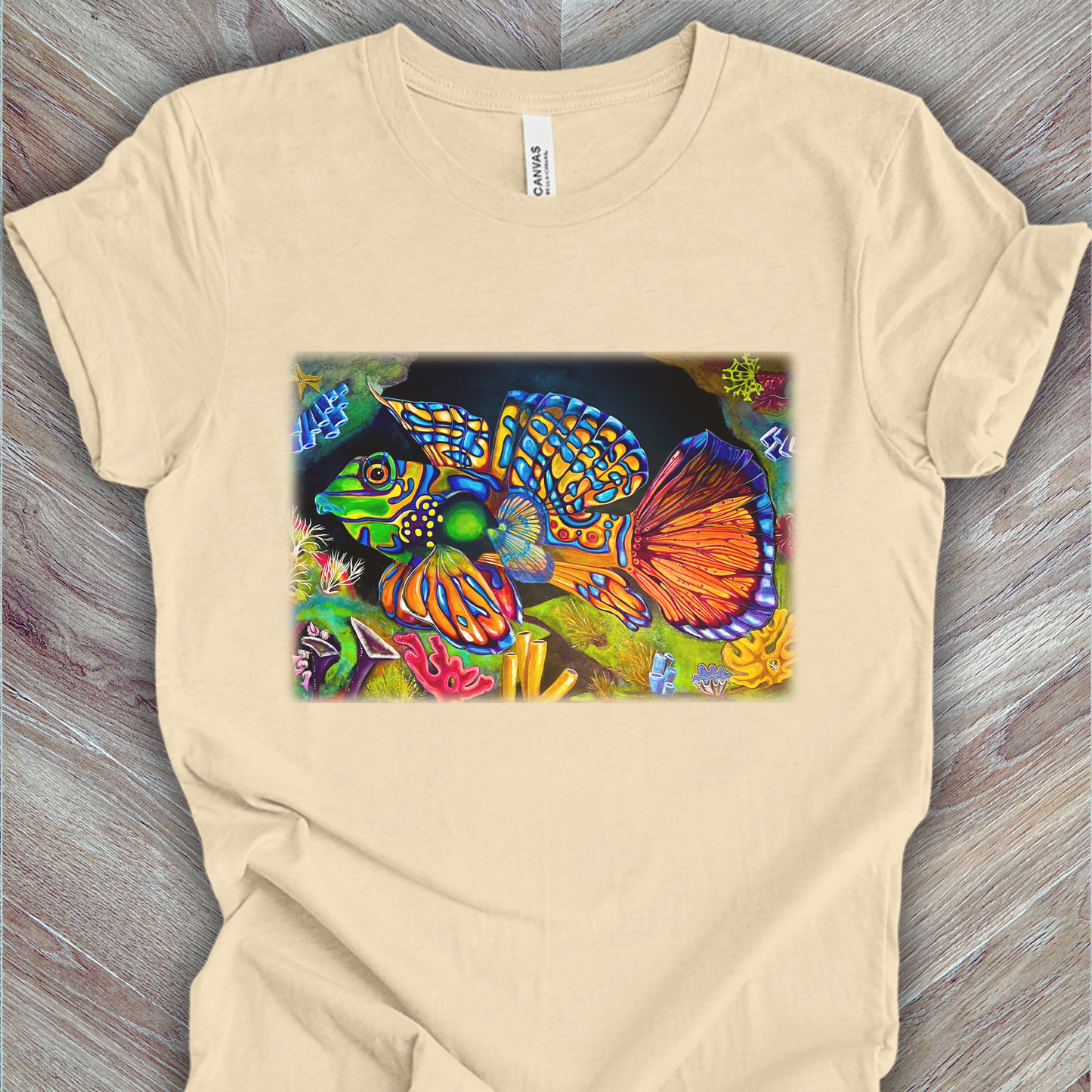 Tropical Fish Unisex TShirt - Portrait of Mandarin Goby from Mama Mosaic Artworks