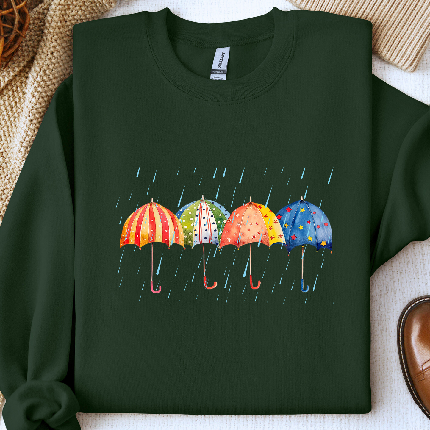 PNW Umbrellas Sweatshirt - Rainy Day Unisex Crew