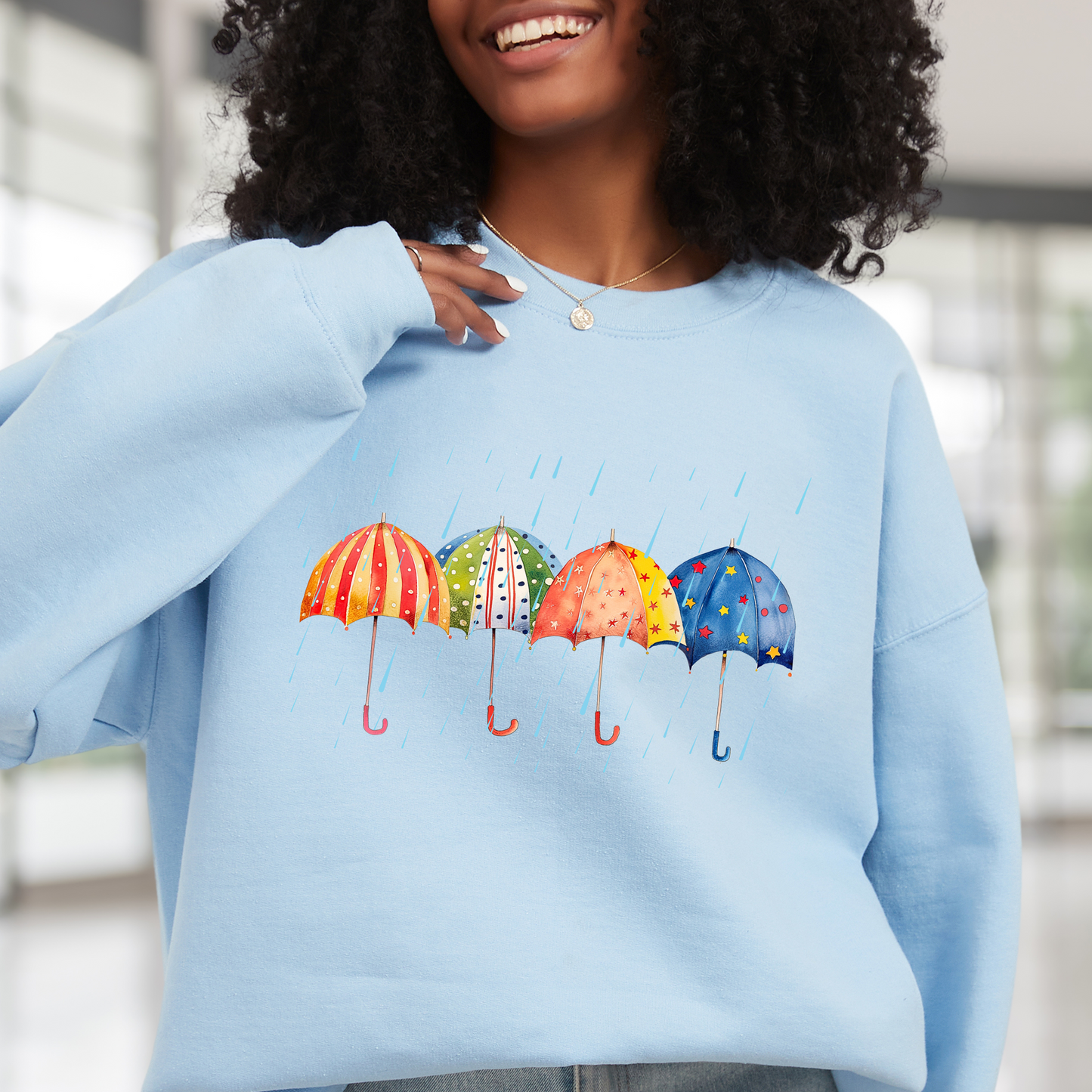 PNW Umbrellas Sweatshirt - Rainy Day Unisex Crew