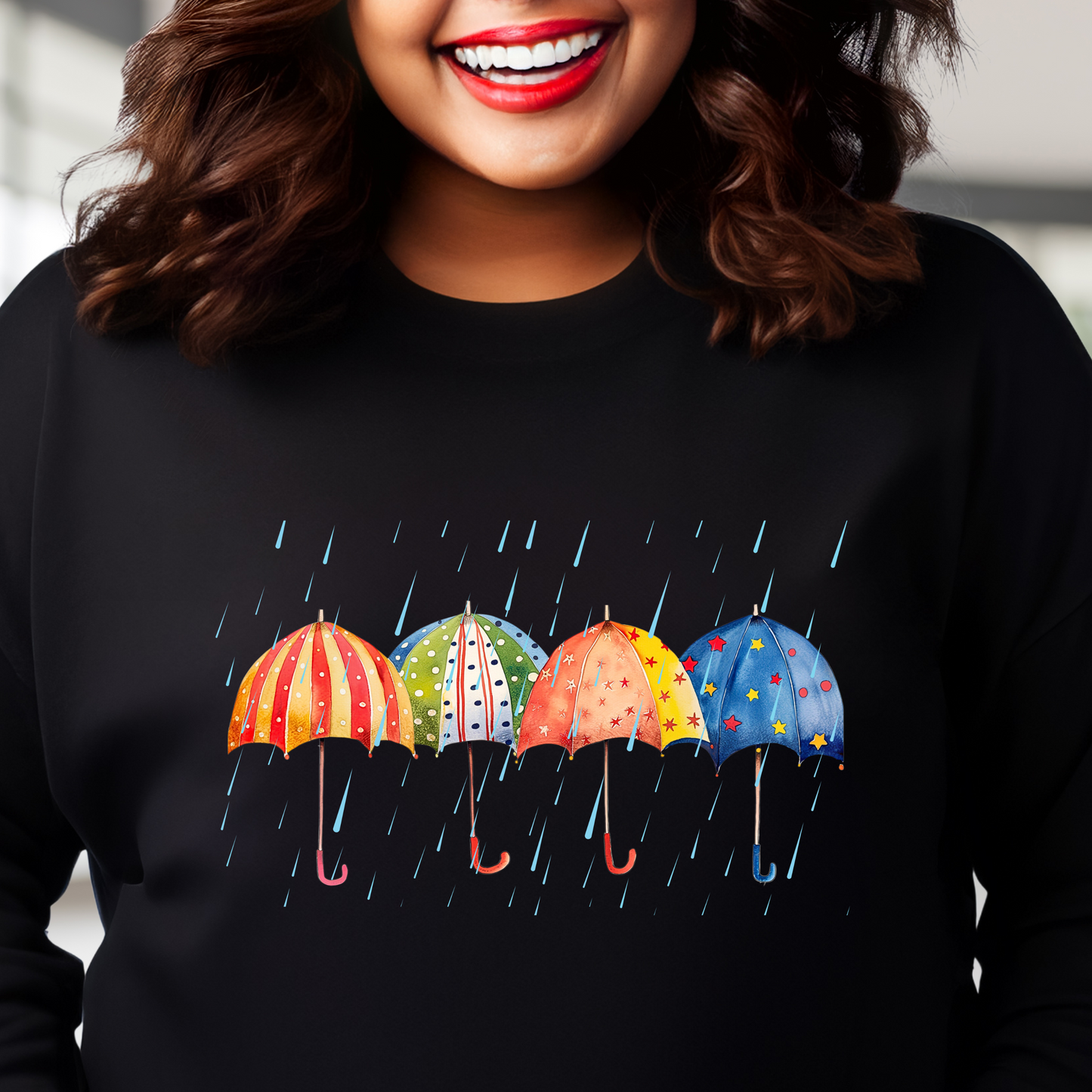 PNW Umbrellas Sweatshirt - Rainy Day Unisex Crew