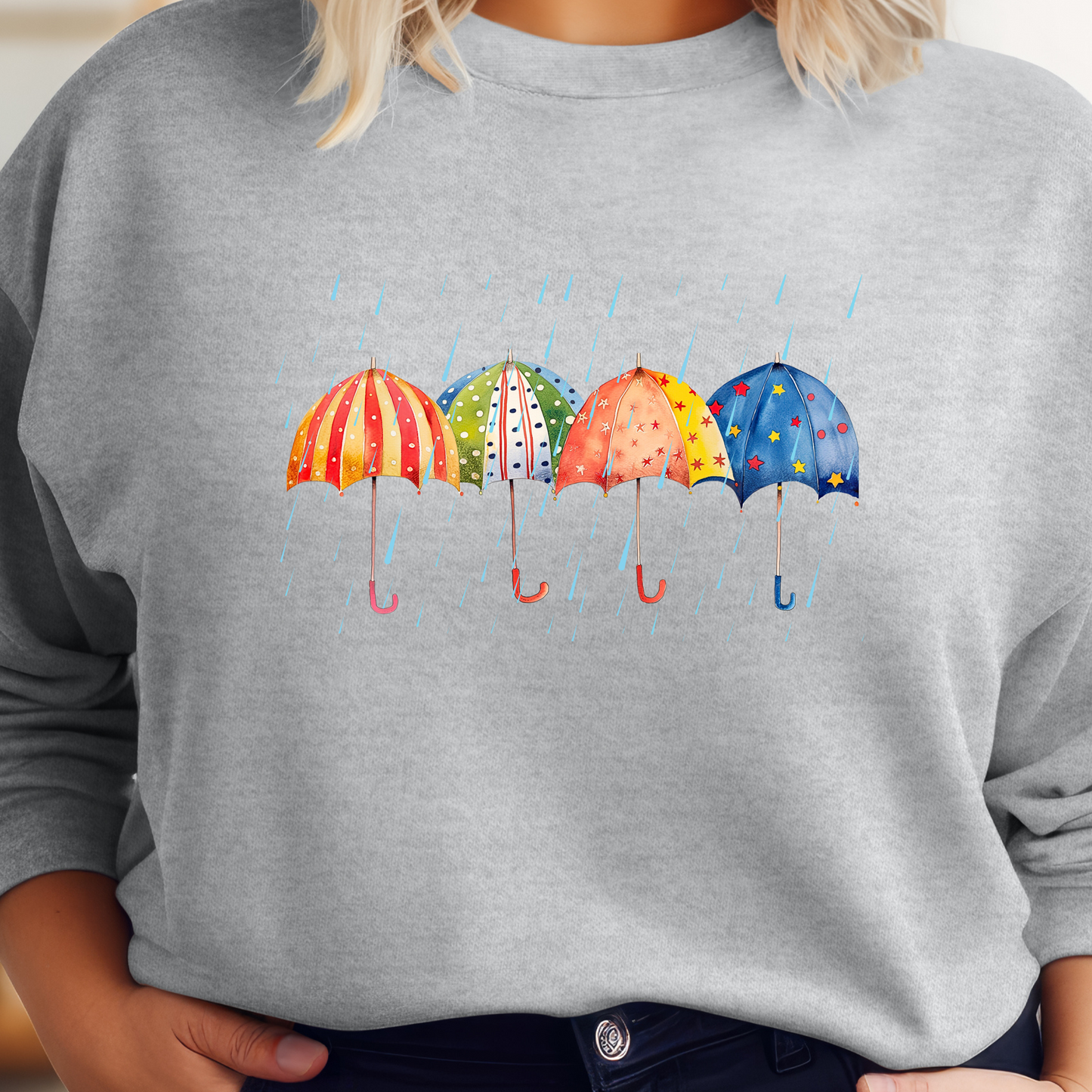 PNW Umbrellas Sweatshirt - Rainy Day Unisex Crew