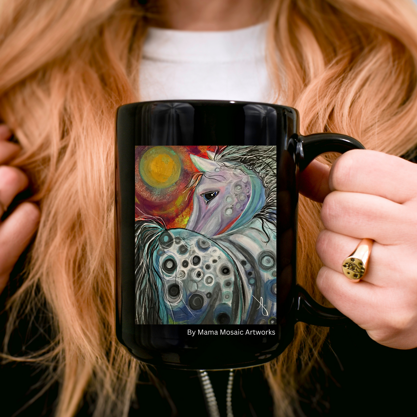 Venus Appaloosa from Mama Mosaic Artworks - 15 oz Black Glossy Ceramic Mug