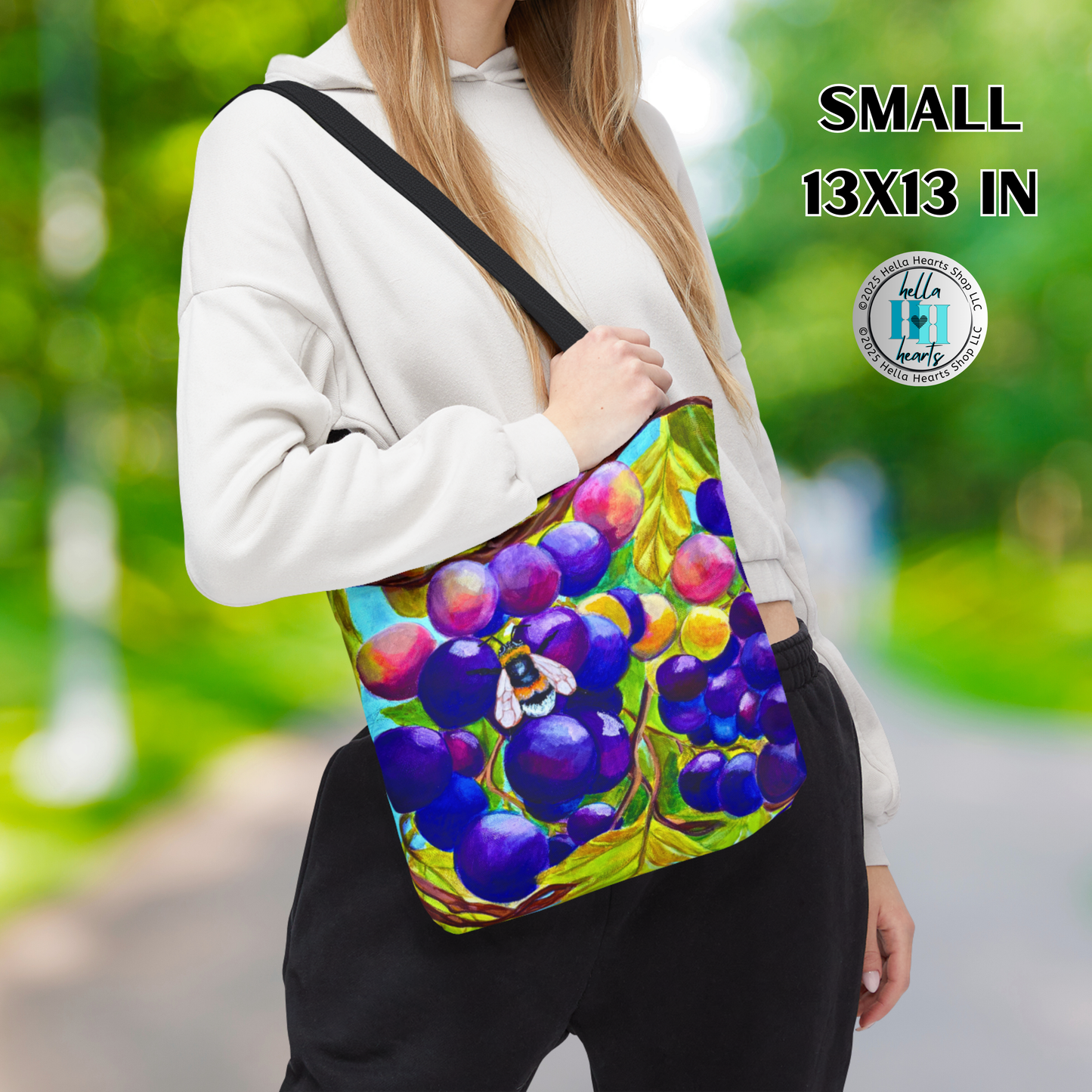 Bee Tote Bag - Original Art, Vineyard Bee from Mama Mosaic Artworks - 3 Big Sizes